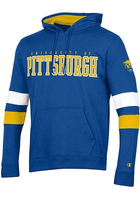 Champion Pitt Panthers Mens Blue Blocked Sleeve Long Hoodie