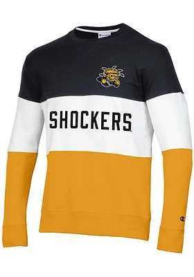 Champion Wichita State Shockers Mens Black Blocked Long Sleeve Crew Sweatshirt