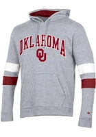 Champion Oklahoma Sooners Mens Grey Blocked Sleeve Long Hoodie