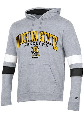 Champion Wichita State Shockers Mens Grey Blocked Sleeve Long Hoodie