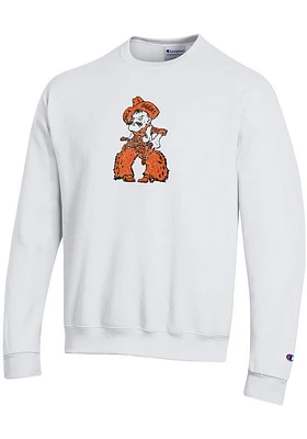 Champion Oklahoma State Cowboys Mens White Powerblend Long Sleeve Crew Sweatshirt