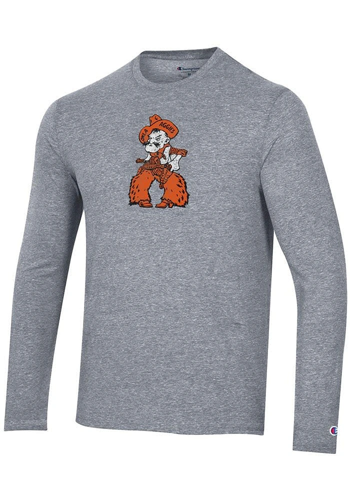 Champion Oklahoma State Cowboys Charcoal Tri-Blend Long Sleeve Fashion T Shirt