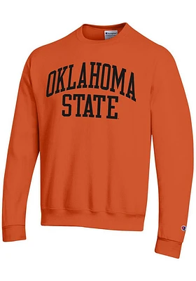 Champion Oklahoma State Cowboys Mens Orange Powerblend Design Long Sleeve Crew Sweatshirt