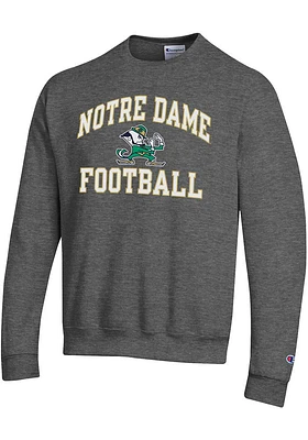 Champion Notre Dame Fighting Irish Mens Charcoal Number One Graphic Football Long Sleeve Crew Swea..