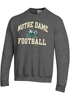 Champion Notre Dame Fighting Irish Mens Charcoal Number One Graphic Football Long Sleeve Crew Swea..