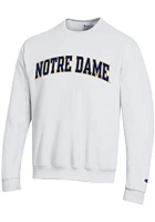 Champion Notre Dame Fighting Irish Mens White Arch Long Sleeve Crew Sweatshirt
