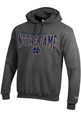 Champion Notre Dame Fighting Irish Mens Grey Wordmark Long Sleeve Hoodie