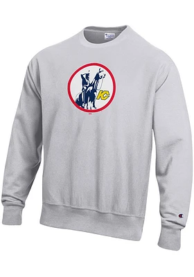 Champion Kansas City Scouts Mens Grey LOGO Long Sleeve Crew Sweatshirt