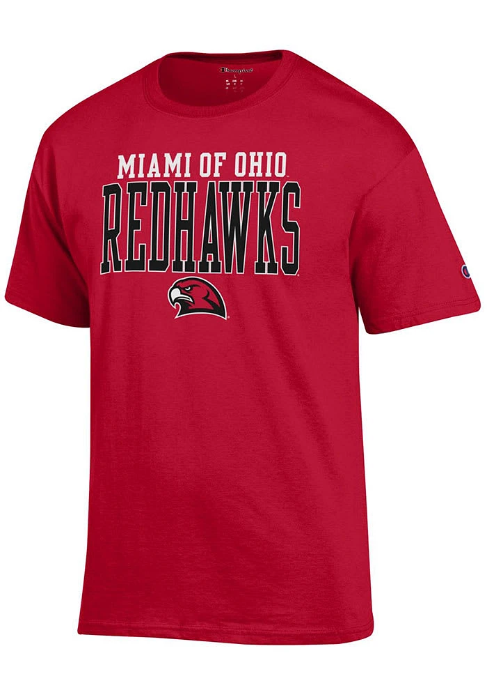 Champion Miami RedHawks Red Team Logo Tee Short Sleeve T Shirt