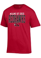 Champion Miami RedHawks Red  Short Sleeve T Shirt