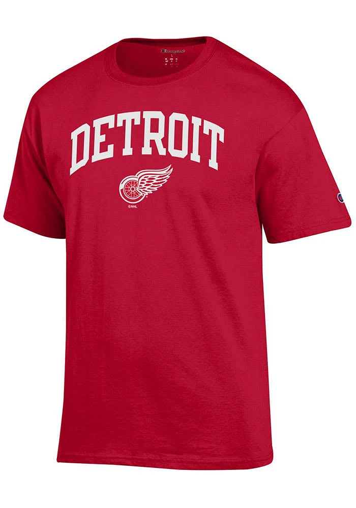 Champion Detroit Red Wings Arch Name Mascot Short Sleeve T Shirt