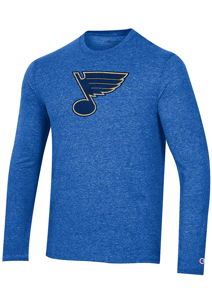 Champion St Louis Blues Blue Primary Logo Long Sleeve Fashion T Shirt