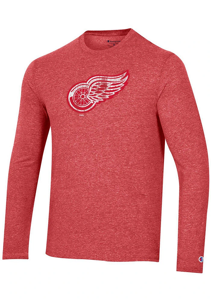 Champion Detroit Red Wings Primary Logo Long Sleeve Fashion T Shirt