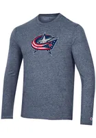 Champion Columbus Blue Jackets Navy Primary Logo Long Sleeve Fashion T Shirt