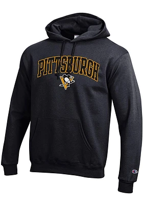 Champion Pittsburgh Penguins Mens Black Powerblend Wordmark Long Sleeve Hoodie