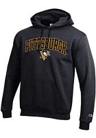 Champion Pittsburgh Penguins Mens Black Powerblend Wordmark Long Sleeve Hoodie