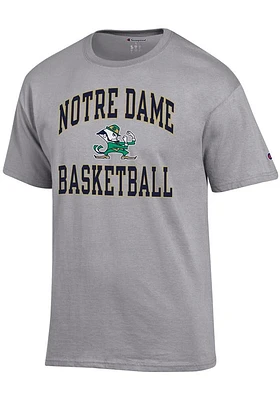 Champion Notre Dame Fighting Irish Grey Number One Graphic Basketball Short Sleeve T Shirt