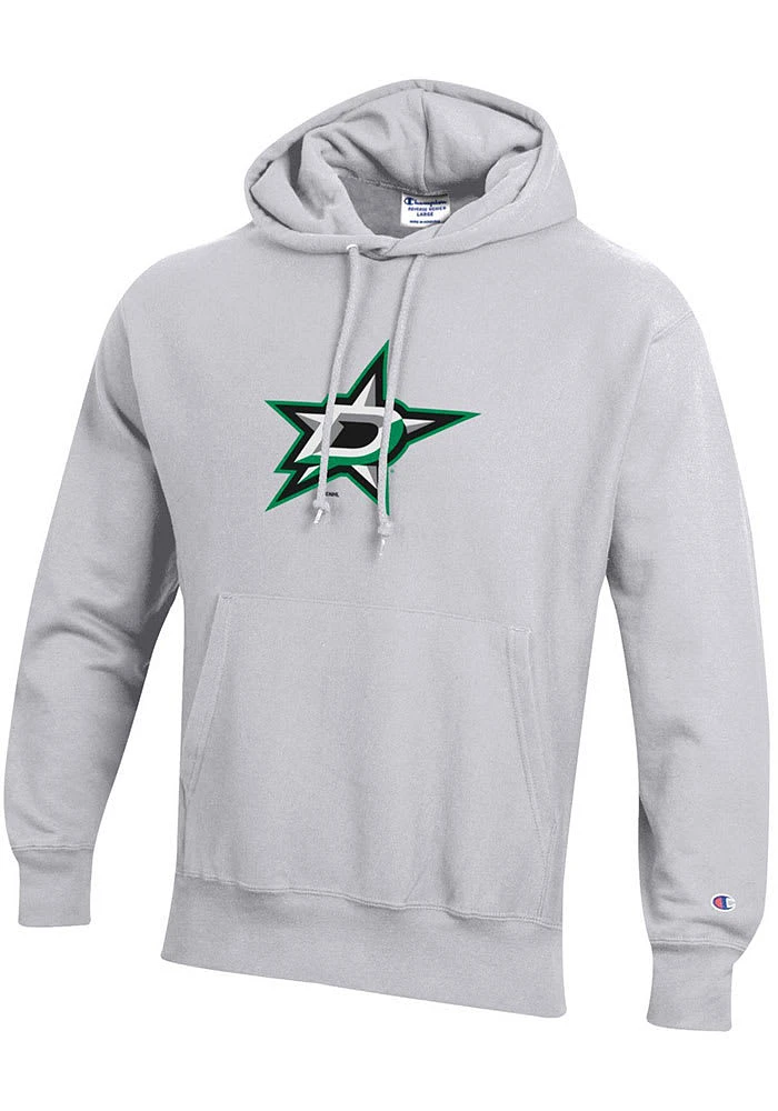 Champion Dallas Stars Mens Grey LOGO Long Sleeve Hoodie