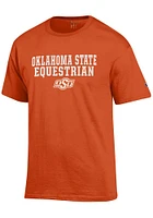 Champion Oklahoma State Cowboys Orange Primary Team Equestrian Short Sleeve T Shirt