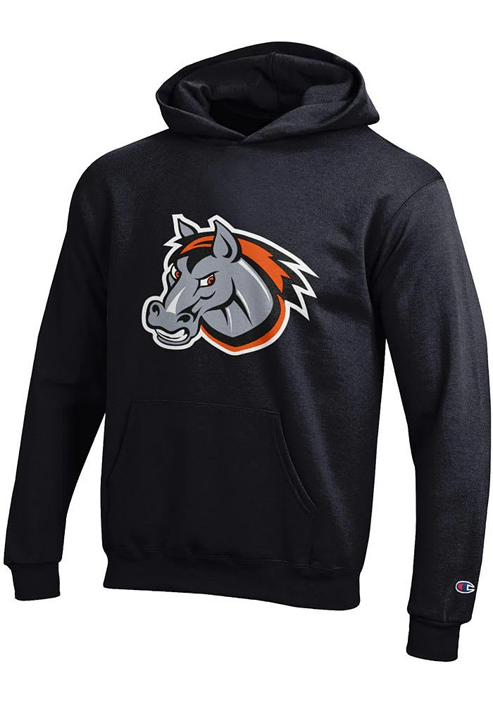 Champion Kansas City Mavericks Youth Black Primary Logo Long Sleeve Hoodie