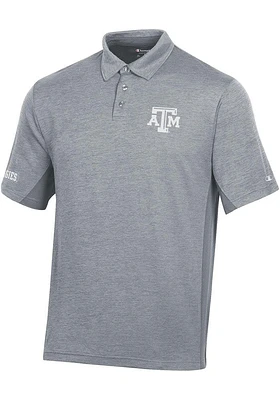 Champion Texas A&M Aggies Mens Charcoal Stadium Two Tone Short Sleeve Polo