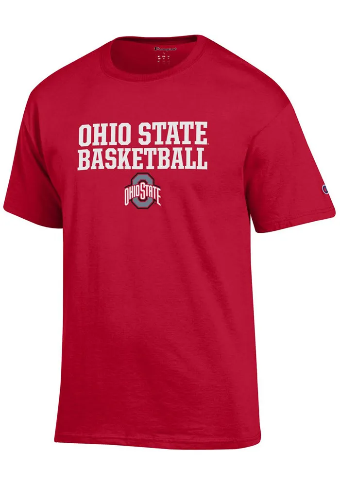 Champion Ohio State Buckeyes Red Stacked Basketball Short Sleeve T Shirt