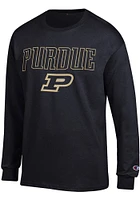 Champion Purdue Boilermakers Black Flat Name Mascot Long Sleeve T Shirt