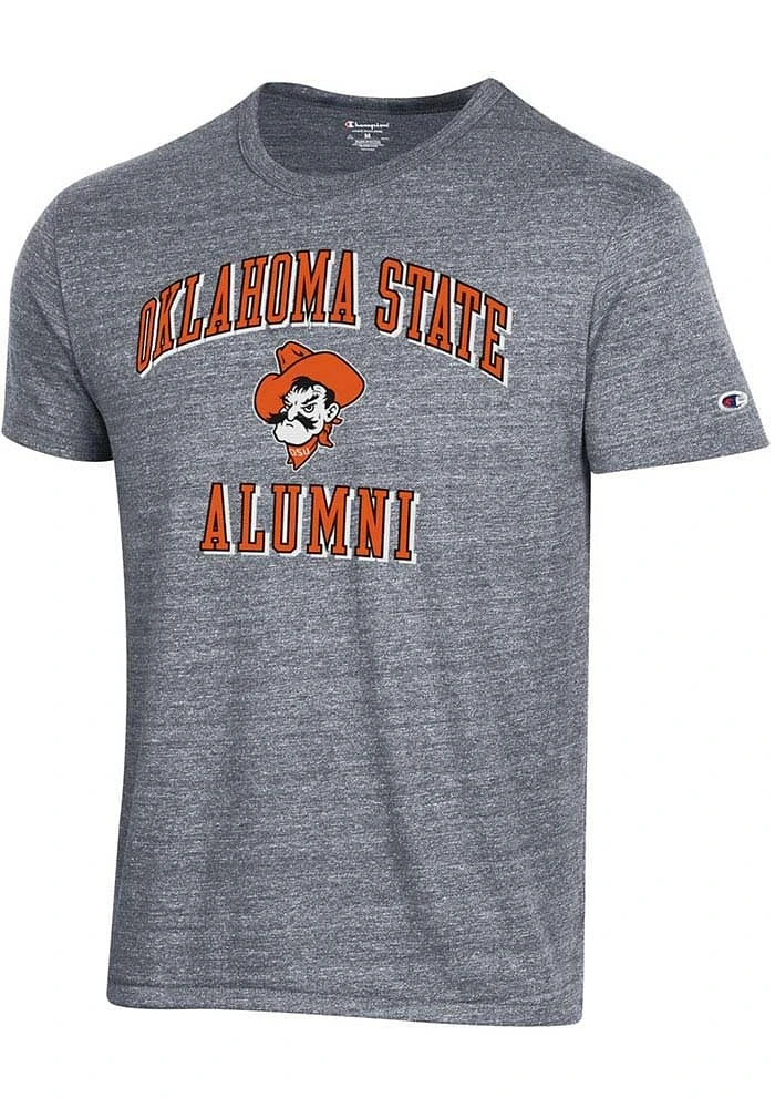 Champion Oklahoma State Cowboys Grey Alumni Number One Graphic Short Sleeve Fashion T Shirt