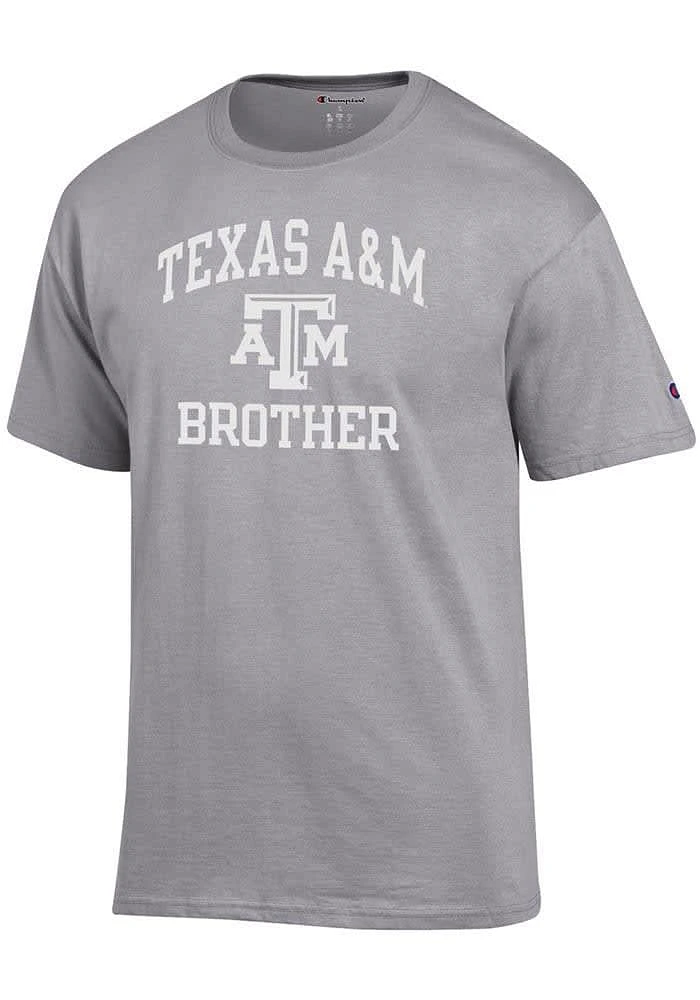 Champion Texas A&M Aggies Grey Brother Number One Graphic Short Sleeve T Shirt