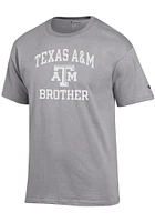 Champion Texas A&M Aggies Grey Brother Number One Graphic Short Sleeve T Shirt