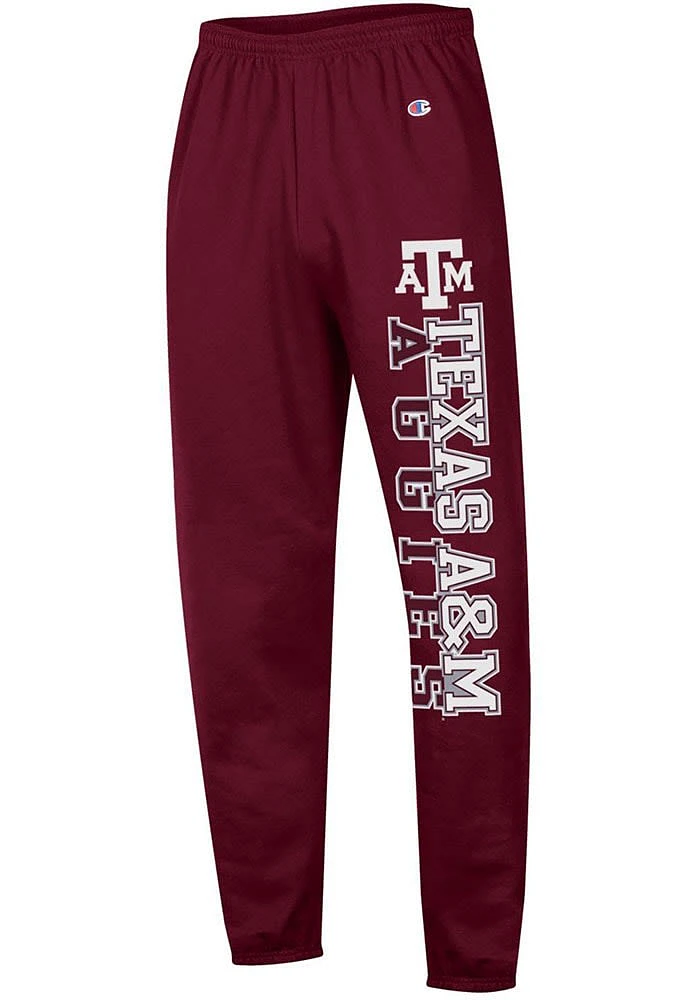 Champion Texas A&M Aggies Mens Maroon Closed Bottom Sweatpants