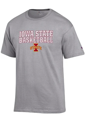 Champion Iowa State Cyclones Grey Stacked Basketball Short Sleeve T Shirt