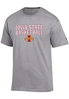 Champion Iowa State Cyclones Grey Stacked Basketball Short Sleeve T Shirt