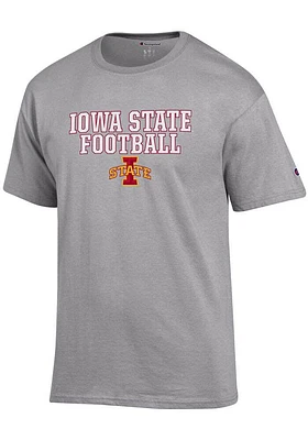 Champion Iowa State Cyclones Grey Stacked Football Short Sleeve T Shirt