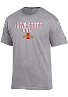 Champion Iowa State Cyclones Grey Stacked Golf Short Sleeve T Shirt