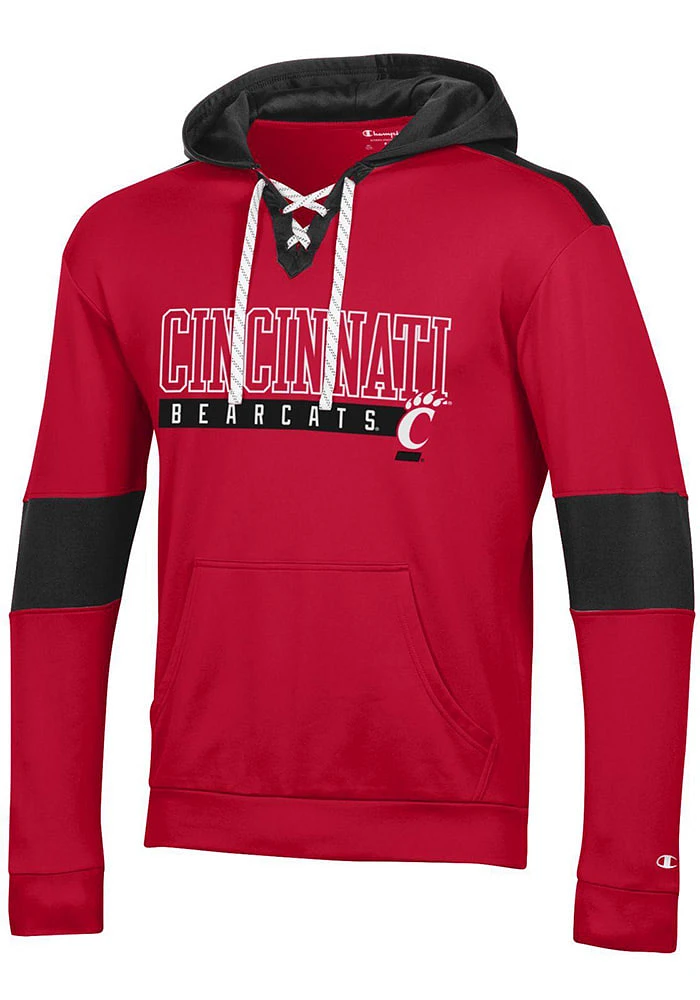 Champion Cincinnati Bearcats Mens Red Stadium Lace Up Hockey Hood