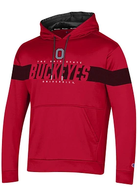 Champion Ohio State Buckeyes Mens Red Stadium Fleece Hood