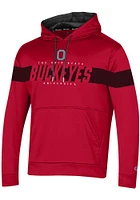 Champion Ohio State Buckeyes Mens Red Stadium Fleece Graphic Hood