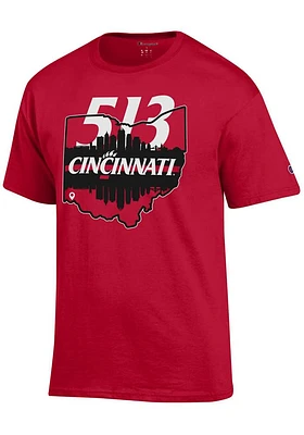 Champion Cincinnati Bearcats Red 513 Day Event Short Sleeve T Shirt