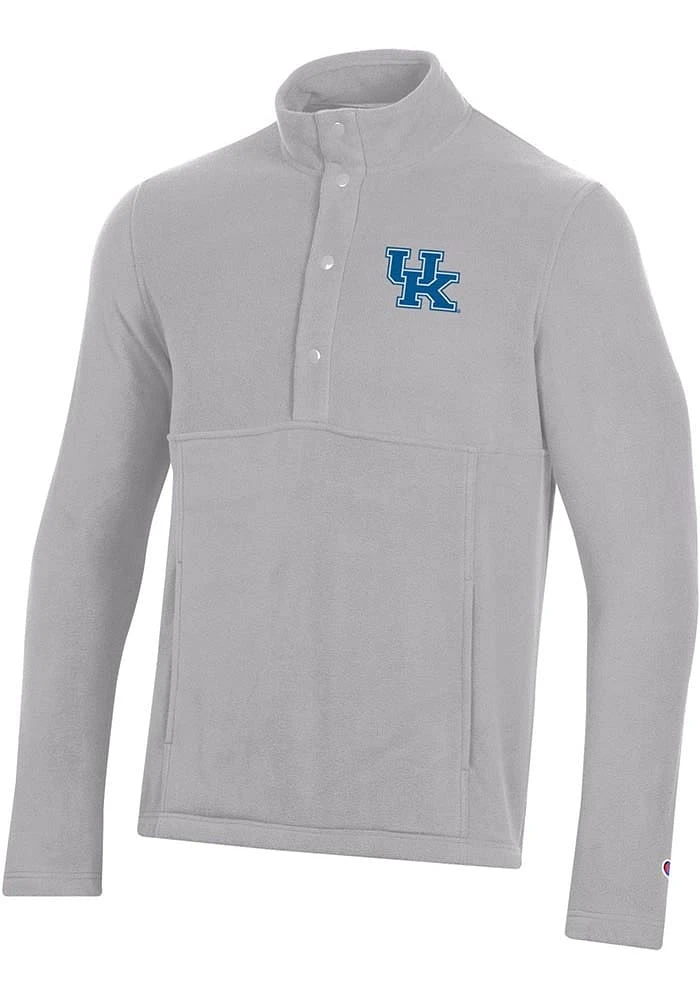 Champion Kentucky Wildcats Mens Grey Explorer Snap Long Sleeve 1/4 Zip Pullover