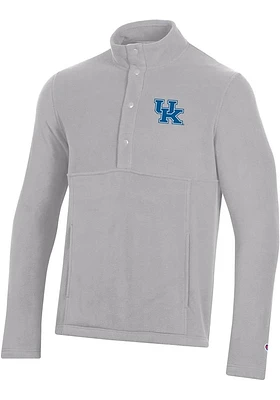 Champion Kentucky Wildcats Mens Grey Explorer Snap Long Sleeve Qtr Zip Pullover