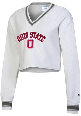 Champion Ohio State Buckeyes Womens RW Cropped Crew Sweatshirt