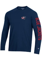 Champion Columbus Blue Jackets Navy Distressed Long Sleeve T Shirt