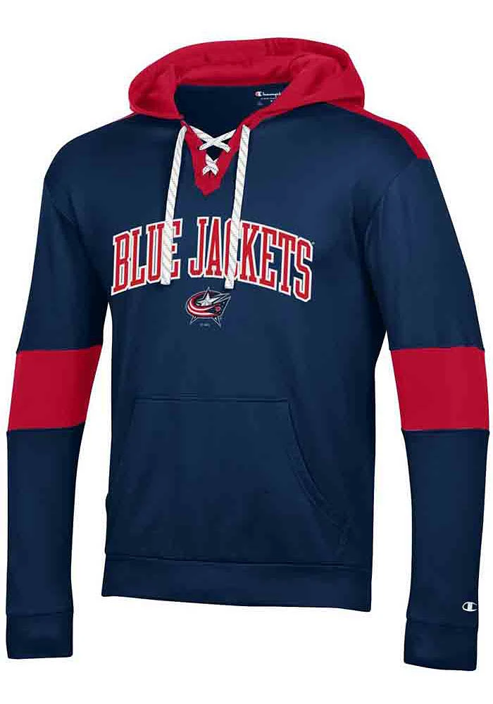 Champion Columbus Blue Jackets Mens LACE UP Fashion Hood