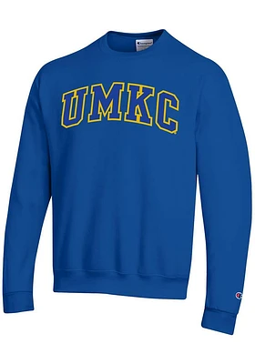 Champion UMKC Roos Mens Blue Versa Twill Long Sleeve Crew Sweatshirt