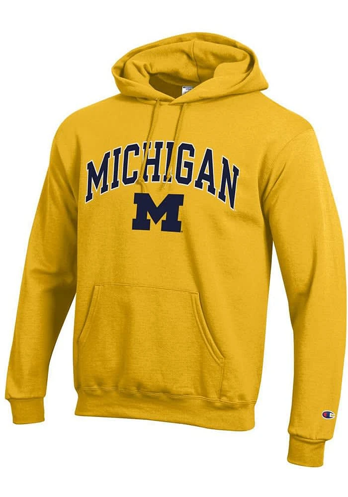Champion Michigan Wolverines Mens Arch Mascot Long Sleeve Hoodie