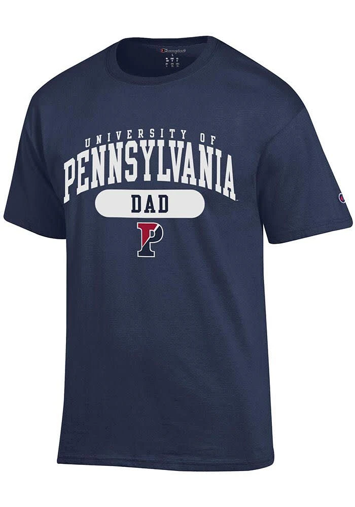 Champion Pennsylvania Quakers Navy Blue Dad Pill Short Sleeve T Shirt
