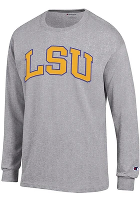 Champion LSU Tigers Grey Arch Name Long Sleeve T Shirt