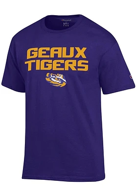 Champion LSU Tigers Stacked Slogan Short Sleeve T Shirt