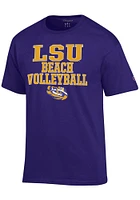 Champion LSU Tigers Stacked Beach Volleyball Short Sleeve T Shirt